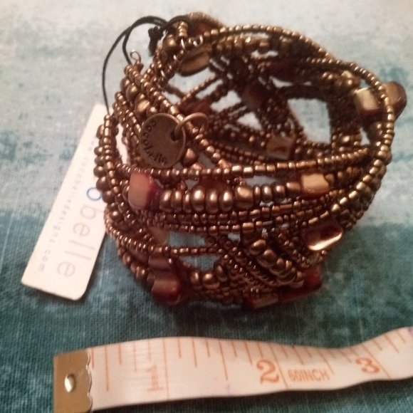 Cocobelle Beaded Cuff Bracelet in Brown NWT - Picture 8 of 8